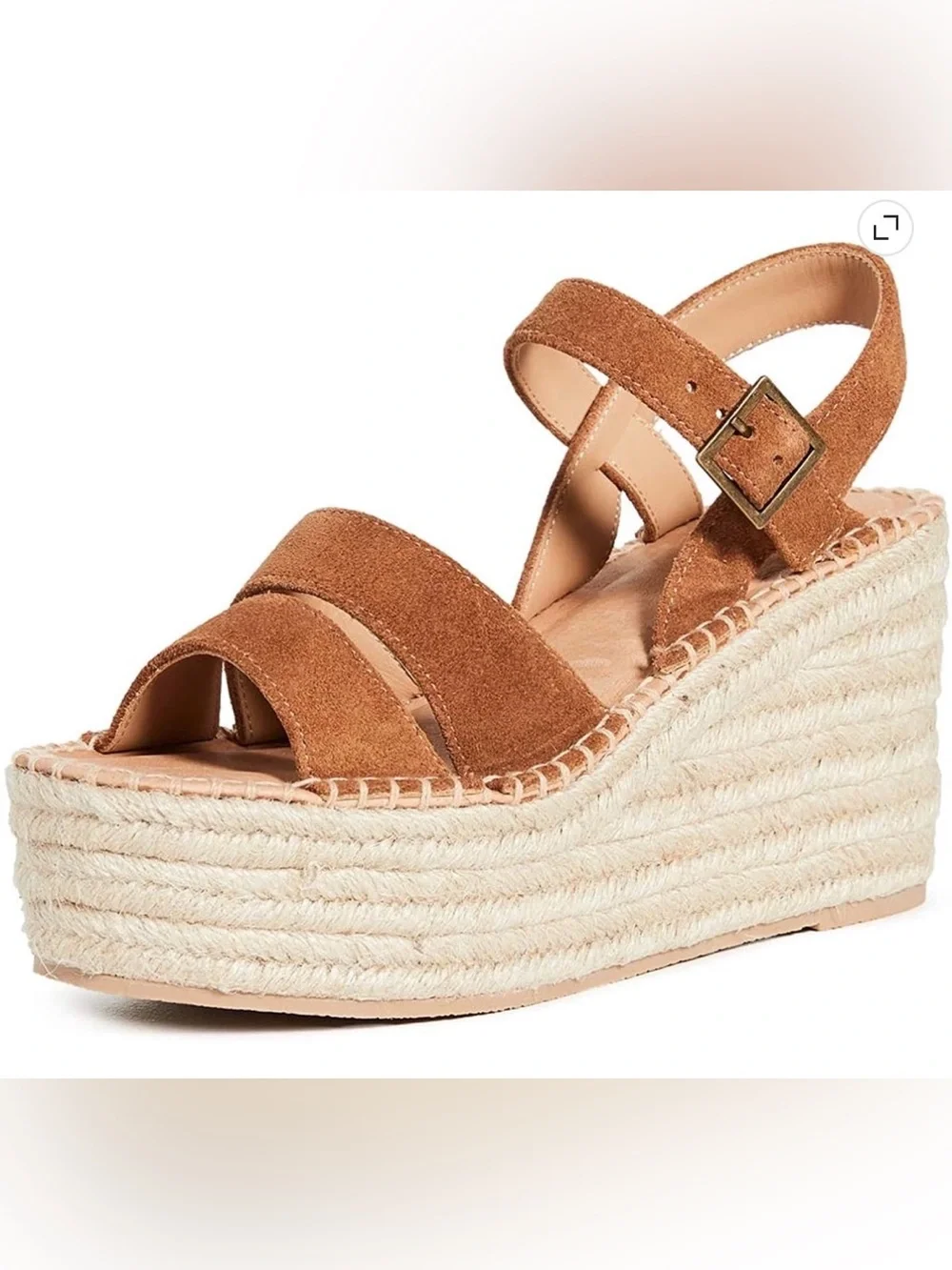 Soludos Womens Como Platform Wedge Sandals Brown suede size 6 preowned
